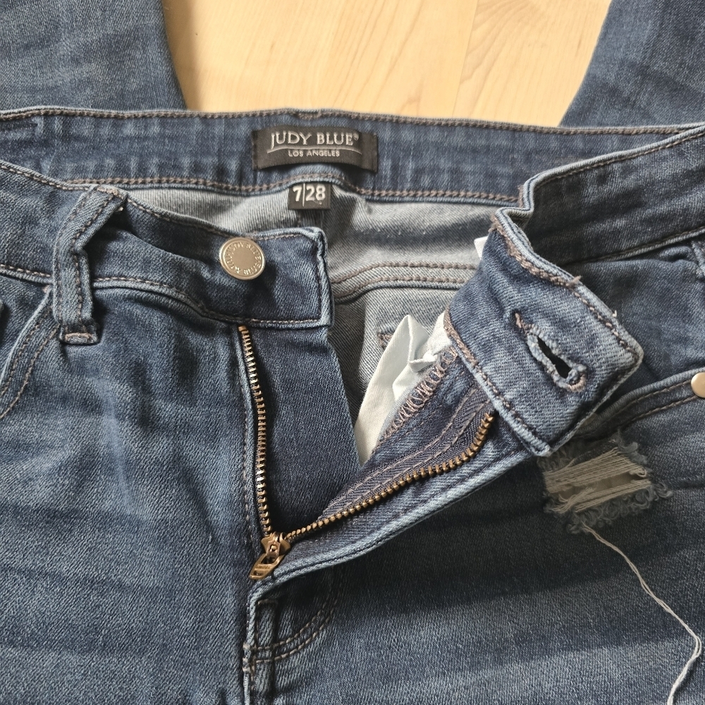 Judy Blue Distressed Skinny Jeans Size 7/28 - Picture 7 of 15
